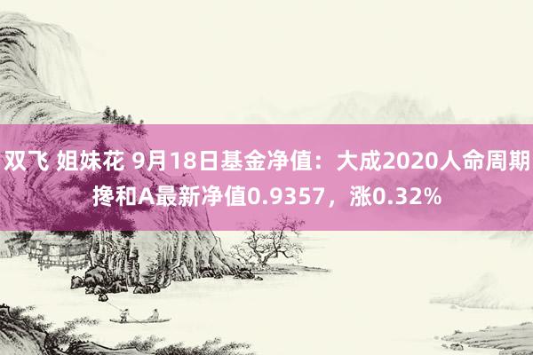 双飞 姐妹花 9月18日基金净值:大成2020人命周期搀和A最新净值0.9357,涨0.32%