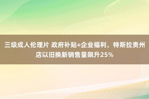 三级成人伦理片 政府补贴+企业福利,特斯拉贵州店以旧换新销售量飙升25%