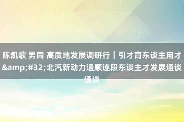 陈凯歌 男同 高质地发展调研行|引才育东谈主用才 北汽新动力通顺遂段东谈主才发展通谈