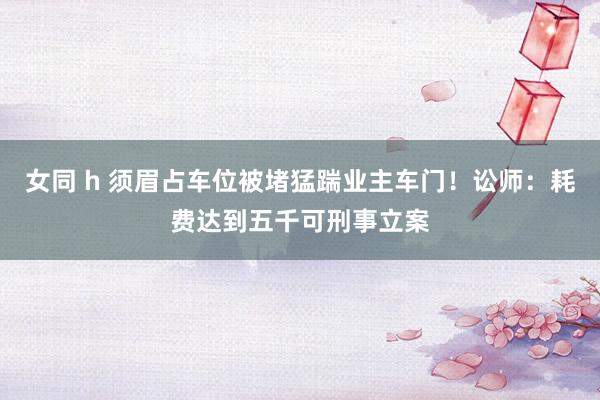 女同 h 须眉占车位被堵猛踹业主车门!讼师:耗费达到五千可刑事立案