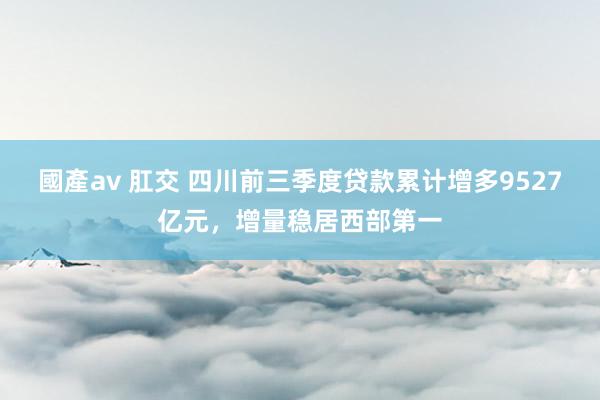 國產av 肛交 四川前三季度贷款累计增多9527亿元,增量稳居西部第一