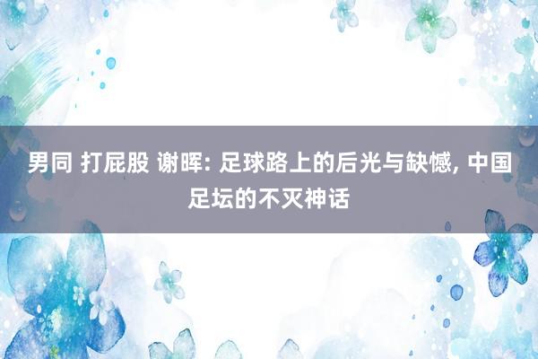 男同 打屁股 谢晖: 足球路上的后光与缺憾, 中国足坛的不灭神话