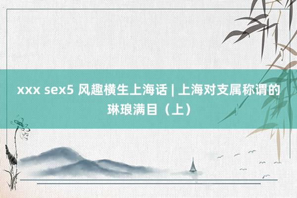xxx sex5 风趣横生上海话 | 上海对支属称谓的琳琅满目(上)
