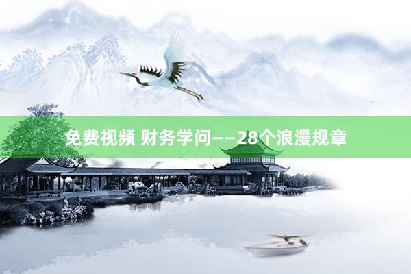 免费视频 财务学问——28个浪漫规章